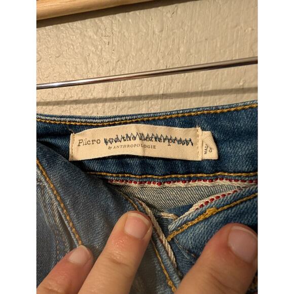 Pilcro Womens Denim Button Front Midi Skirt‎ Size 4 Blue A Line Pockets Stretch - Picture 4 of 9